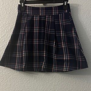 Copper Key Plaid Mini Skirt in Navy and Pink